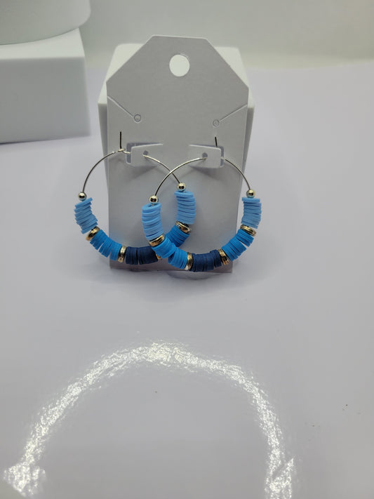 Heishi bead hoop earrings