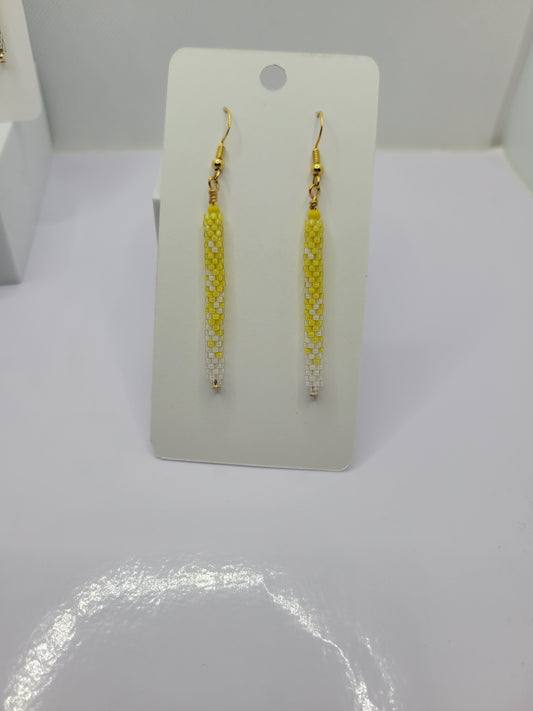 Seed bead tubular dangle earring