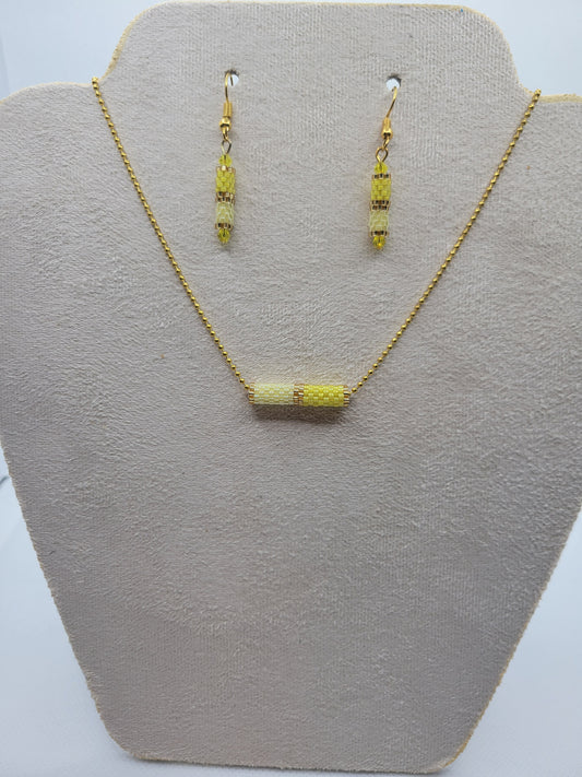 Handmade peyote necklace and earrings set