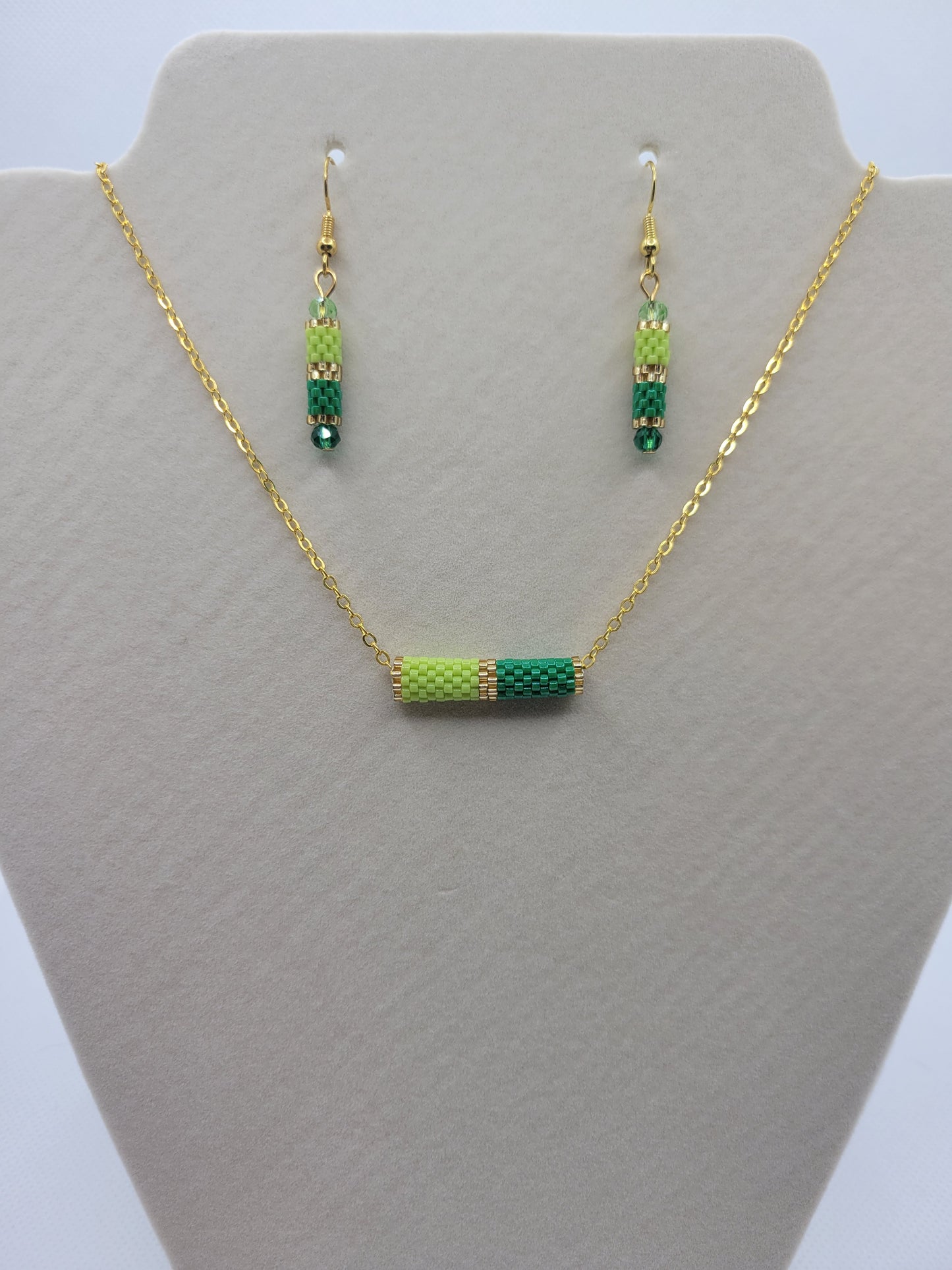 Handmade peyote necklace and earrings set