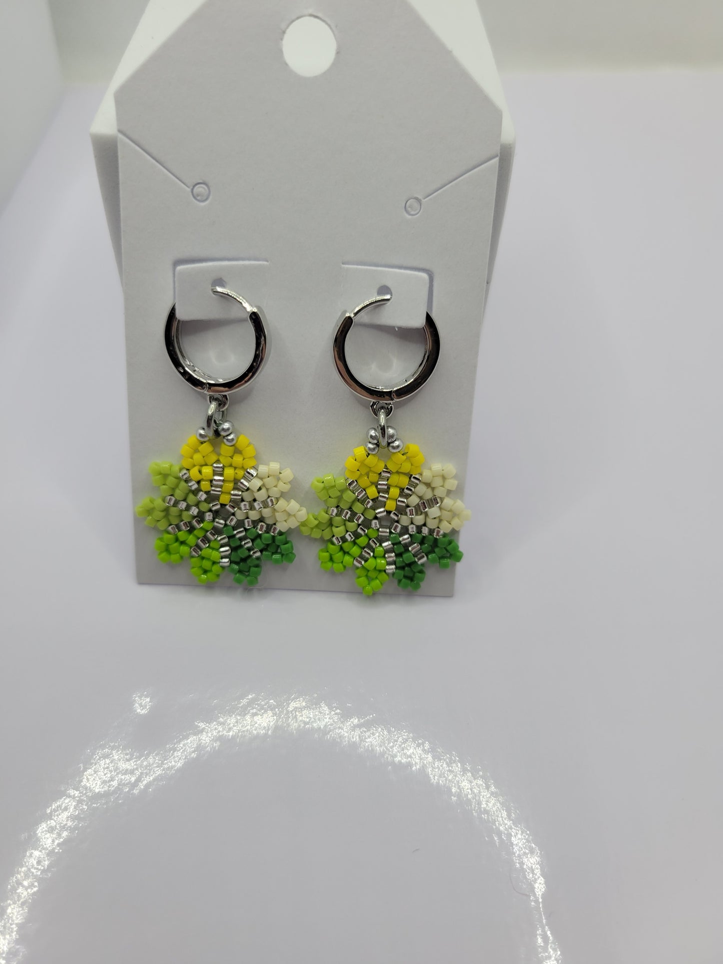 Seed bead pinwheel earrings