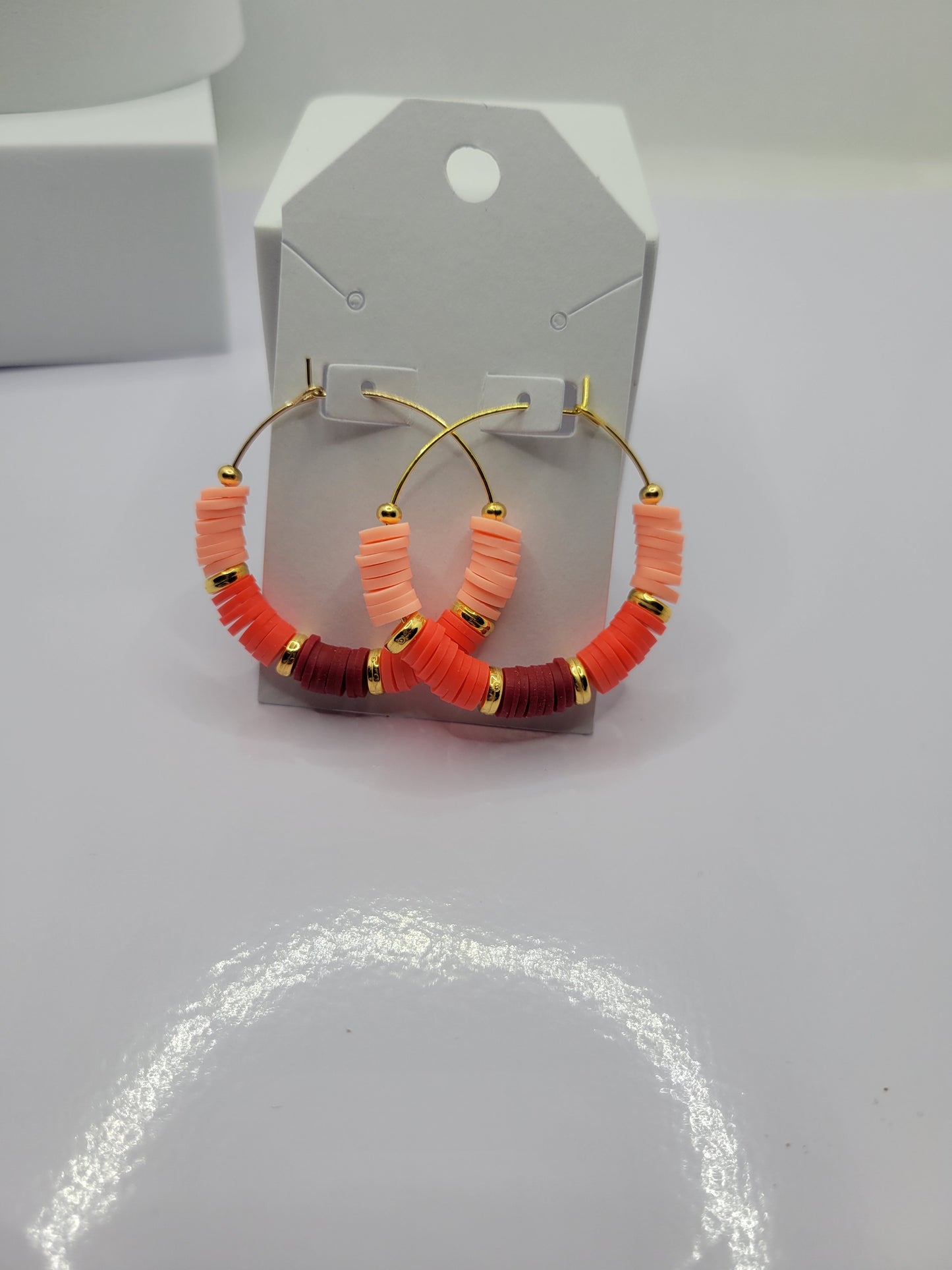 Heishi bead hoop earrings