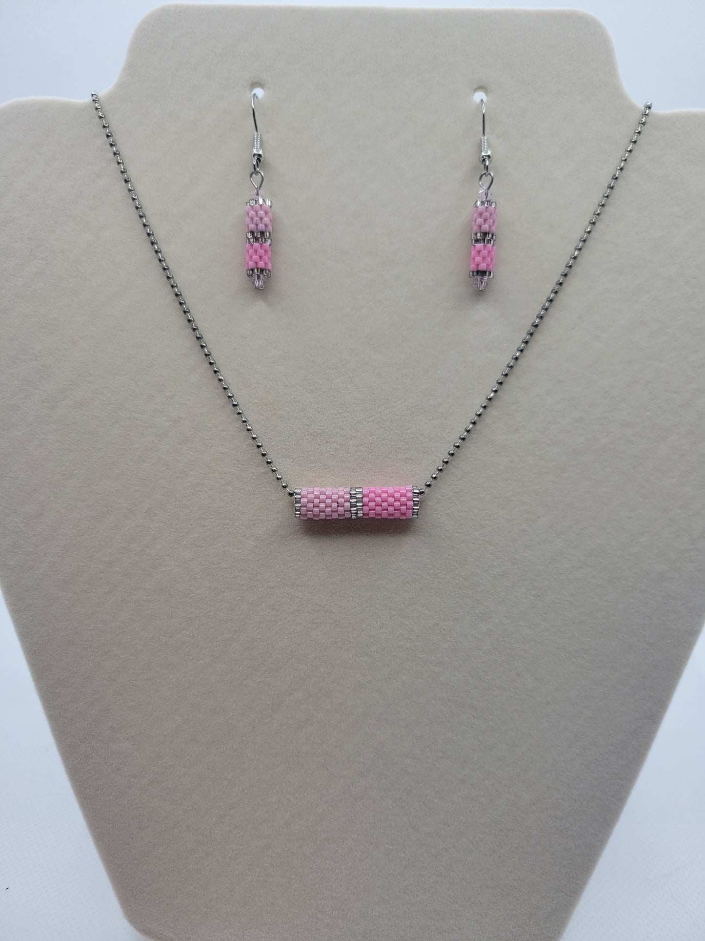 Handmade peyote necklace and earrings set