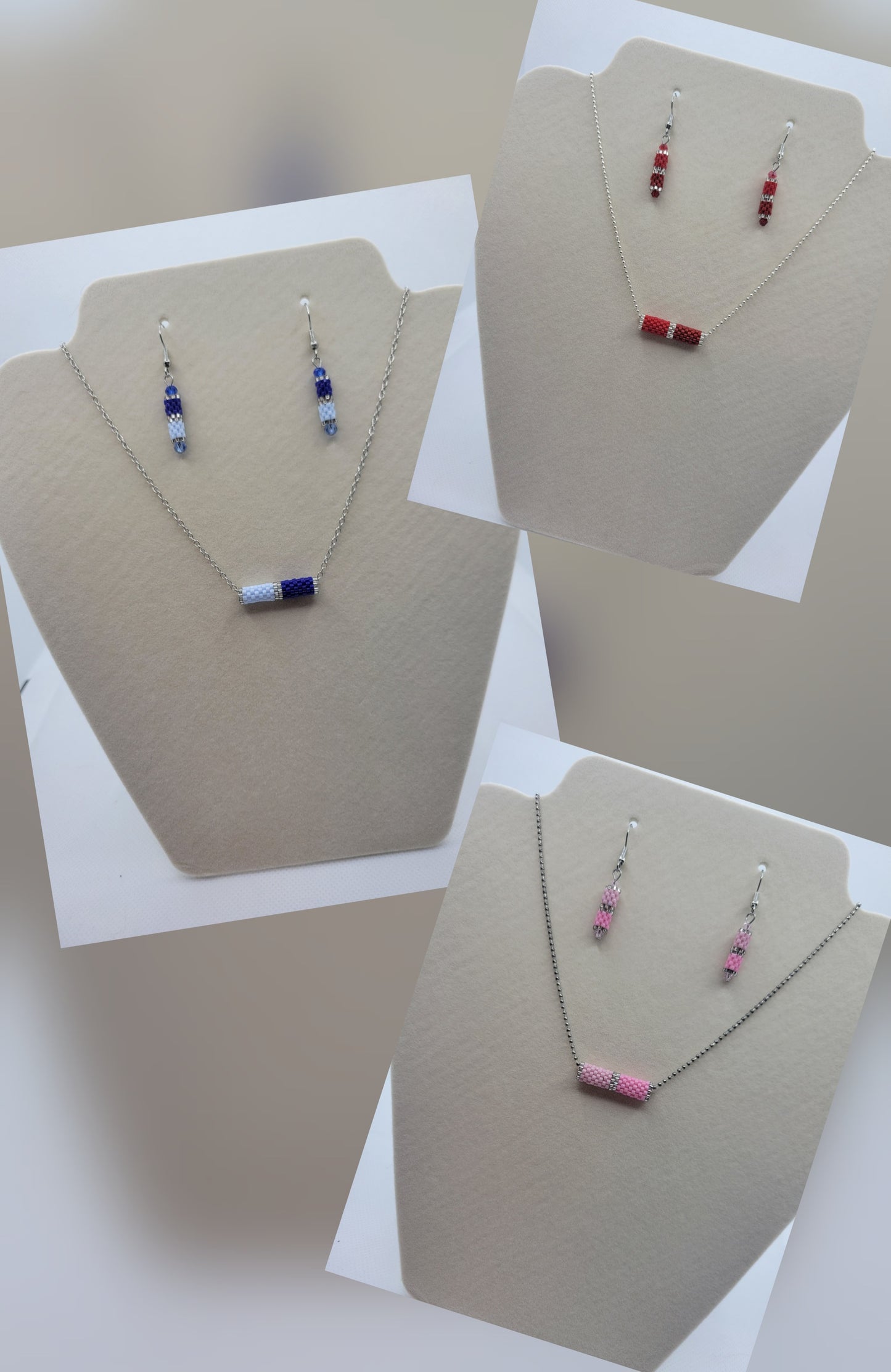 Handmade peyote necklace and earrings set