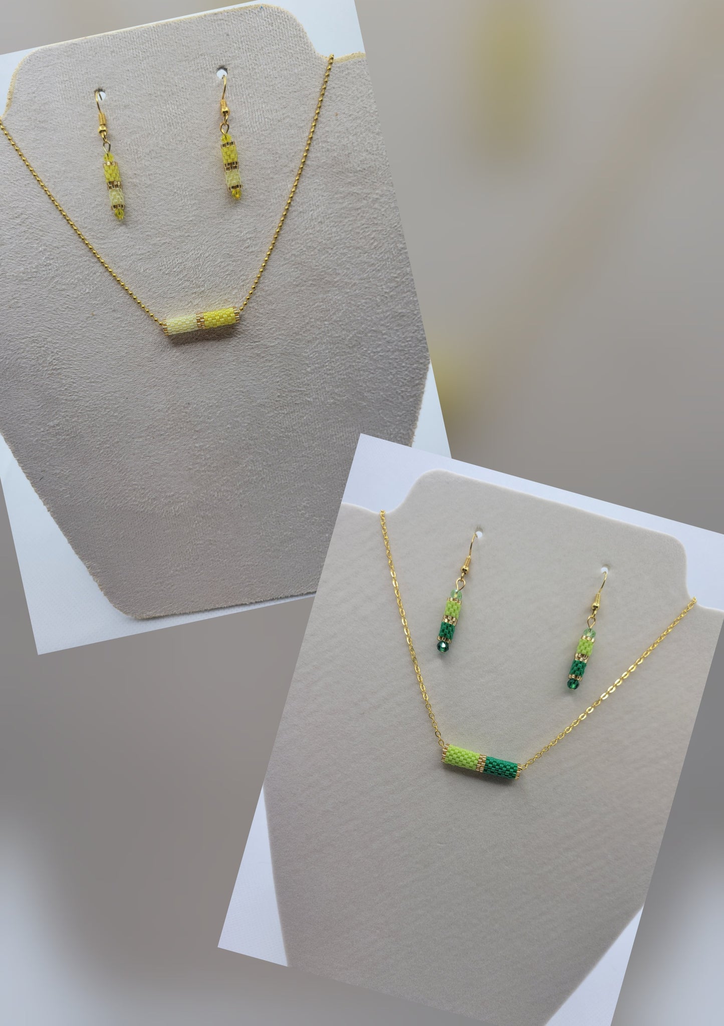 Handmade peyote necklace and earrings set